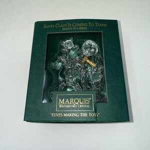 MARQUIS WATERFORD CRYSTAL ELVES MAKING THE TOYS SANTA CLAUS IS COMING TO TOWN